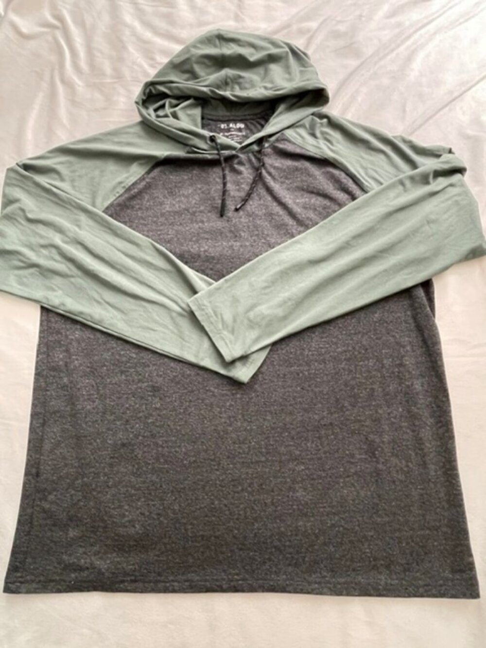 01.ALGO Men’s Performance Hoodie Sweatshirt, Gray Charcoal Green, Size XL